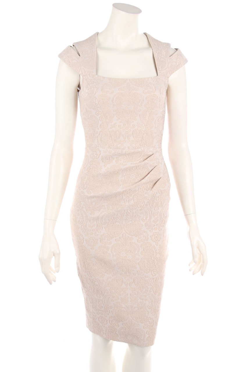 KAREN MILLEN - Cocktailkleid aus Jacquard mit floralem Muster - D 34