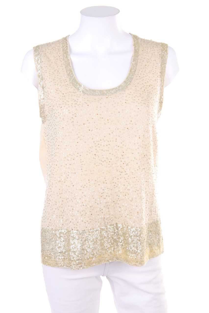 PRESTIGE ELEGANCE - Strick-Top aus Wolle mit Pailletten - D 42