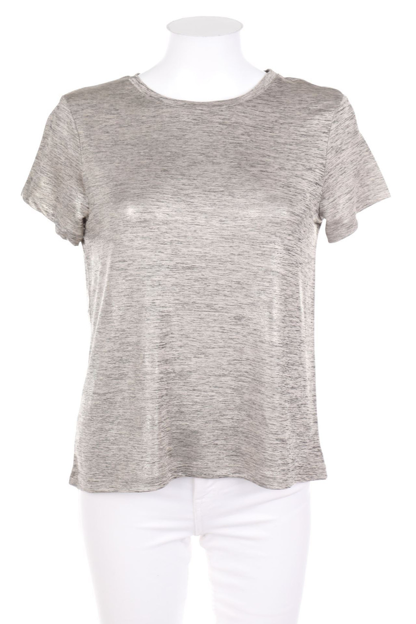 Ohne Label - Kurzarm-Shirt mit Metallic-Effekt - S