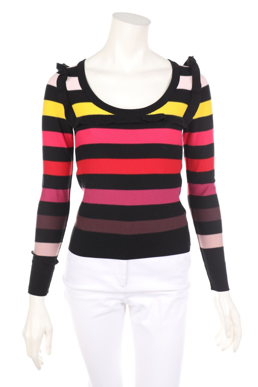 SONIA RYKIEL x H&M - Streifen-Strick-Pullover mit Rüschen - XS