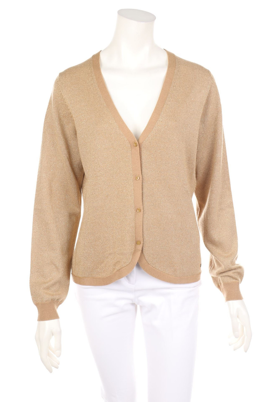 TOMMY HILFIGER - Glitzer-Cardigan mit Logo-Plakette - D 40