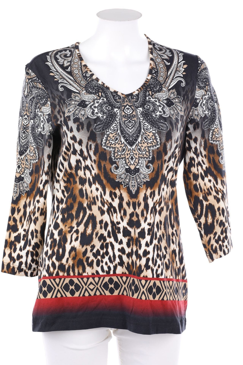 GERRY WEBER - Longsleeve-Shirt mit Leo-Print - L