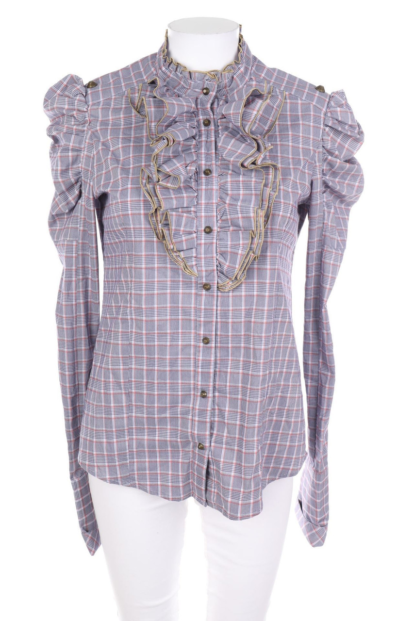 ROYAL SUNDAY - Volant-Bluse mit Puffärmeln - D 40