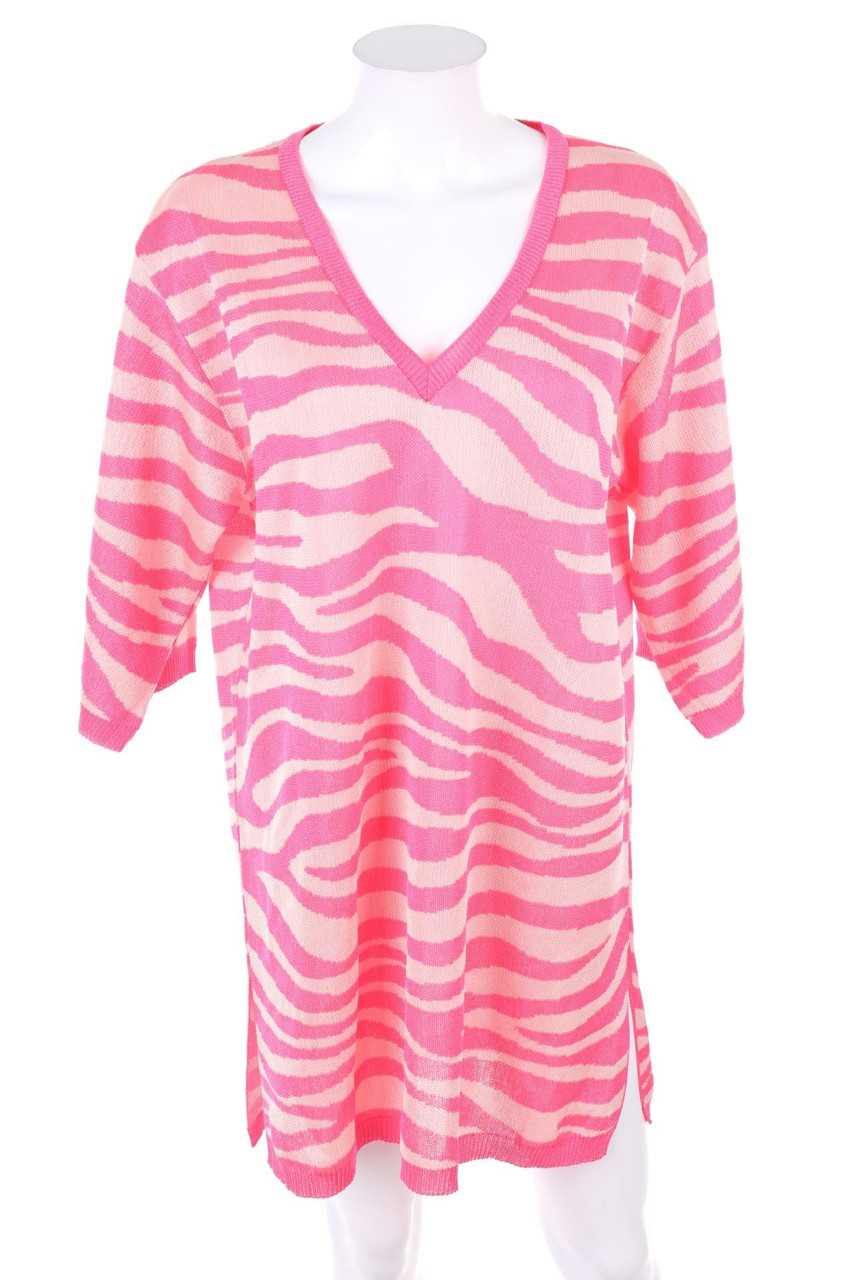 ZARA - Strickkleid mit Animal-Print - M