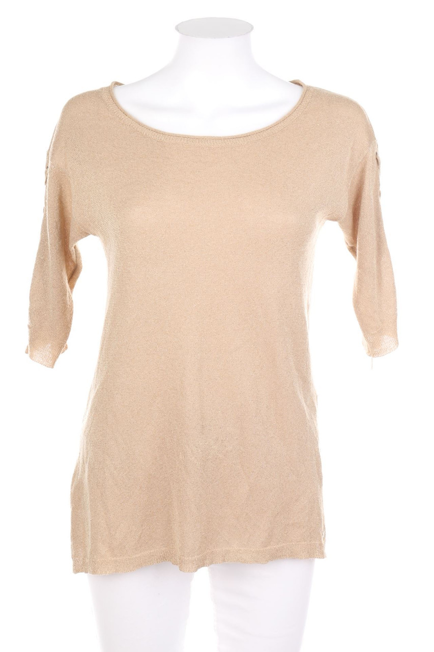 MORGAN - Glitzer-Strick-Pullover mit Schnürung - XS