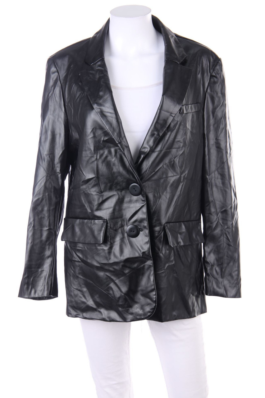 SHEIN - Oversize-Faux Leather-Blazer - XS