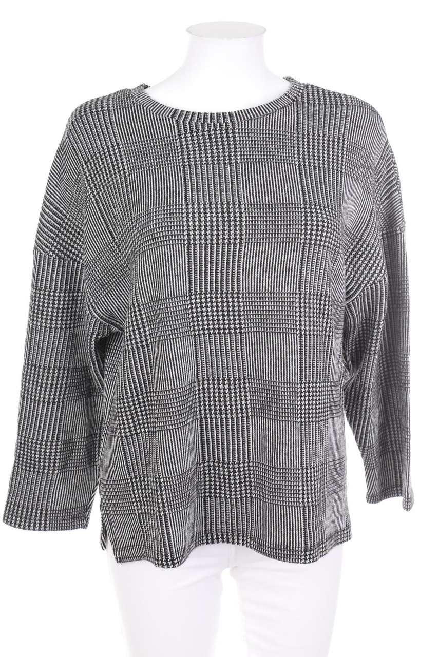ZARA - Strick-Pullover mit Karo-Muster - S