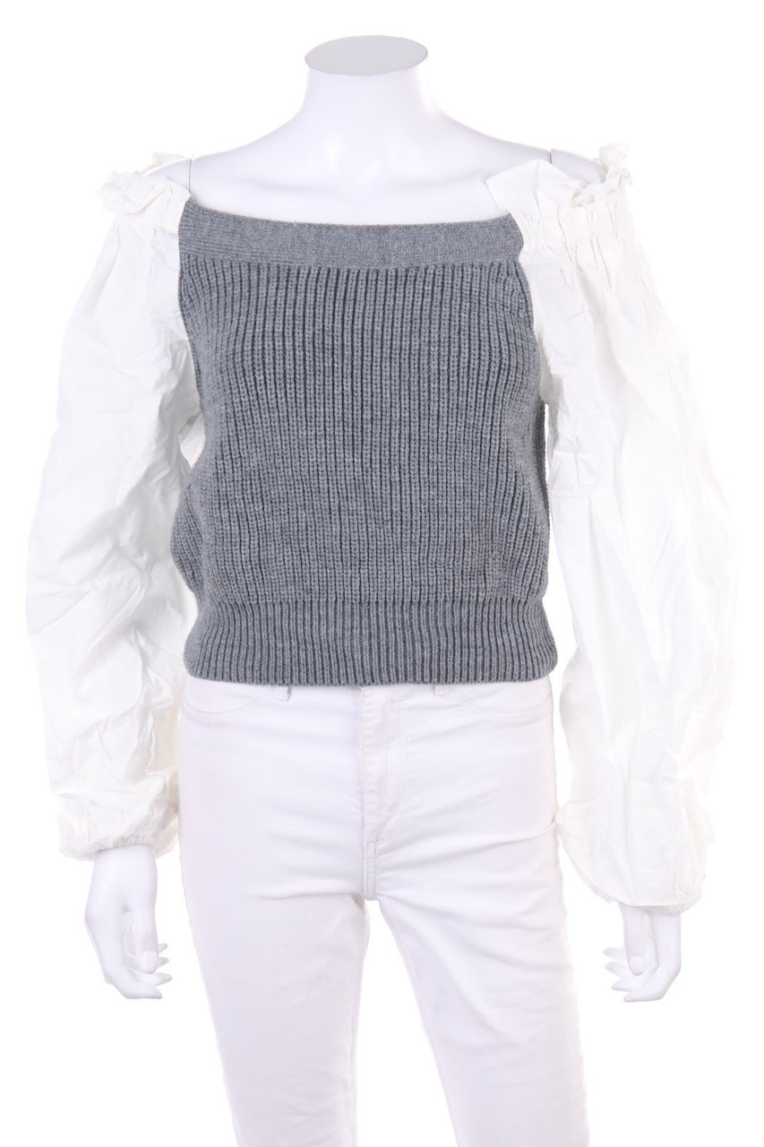 FASHION NOVA - Carmen-Bluse mit Rüschen - M