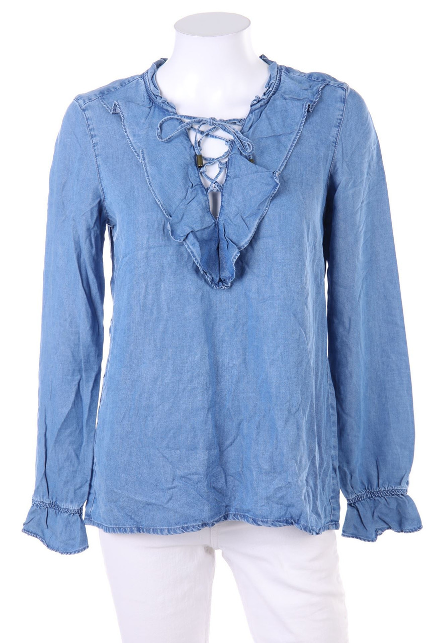 promod - Jeans-Bluse mit Schnürung - D 36