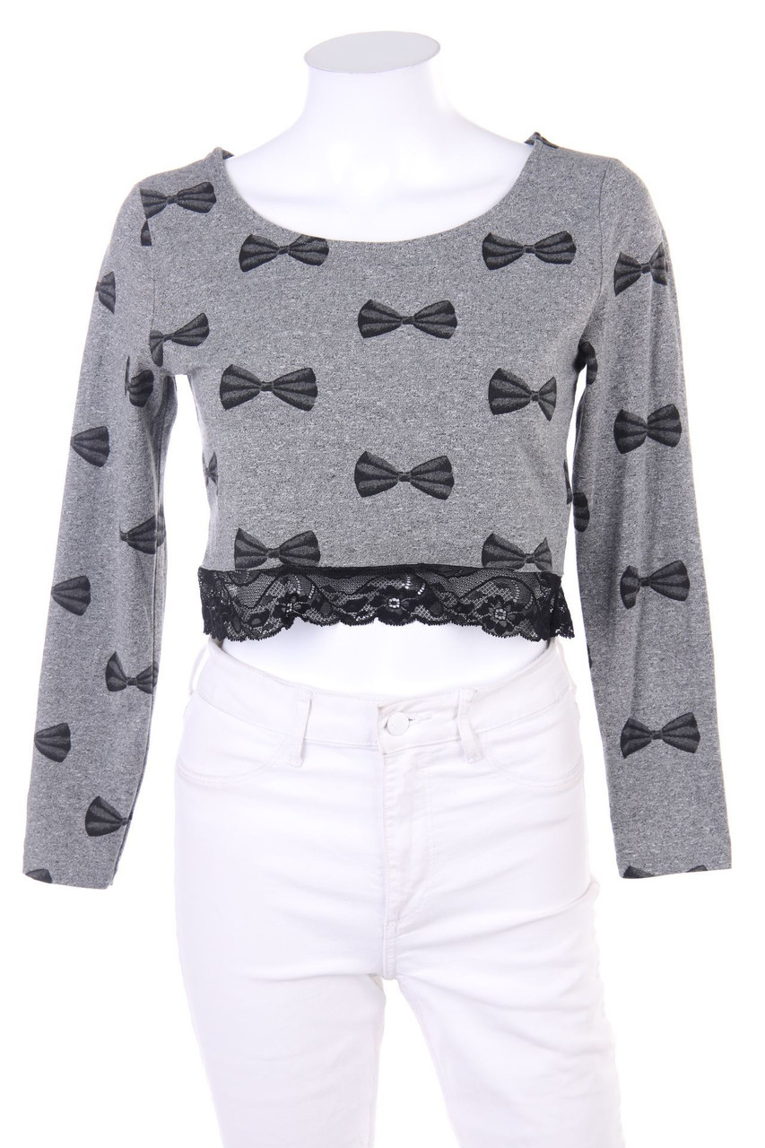 H&M DIVIDED - Cropped-Shirt mit Spitze - M