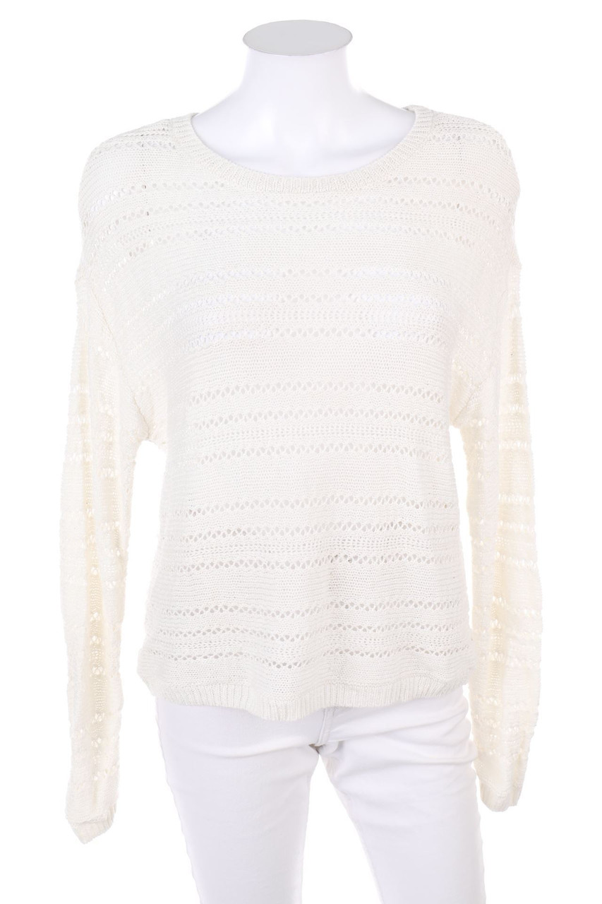 AMISU - Strick-Pullover aus Lochstrick - S