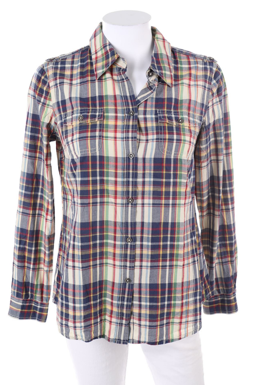 ESPRIT - Hemd-Bluse mit Karo-Muster - D 38