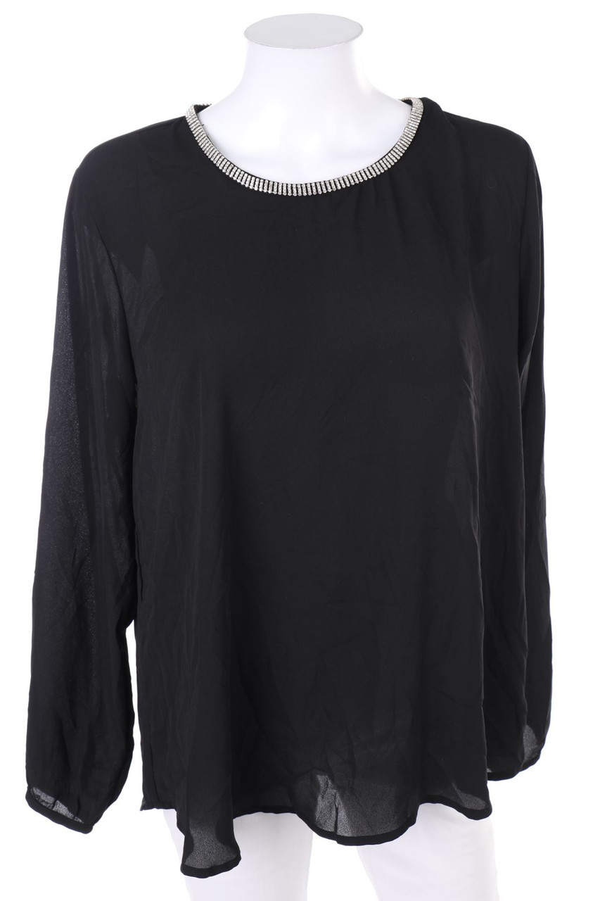AMISU - Bluse mit Strass-Steinen - XL