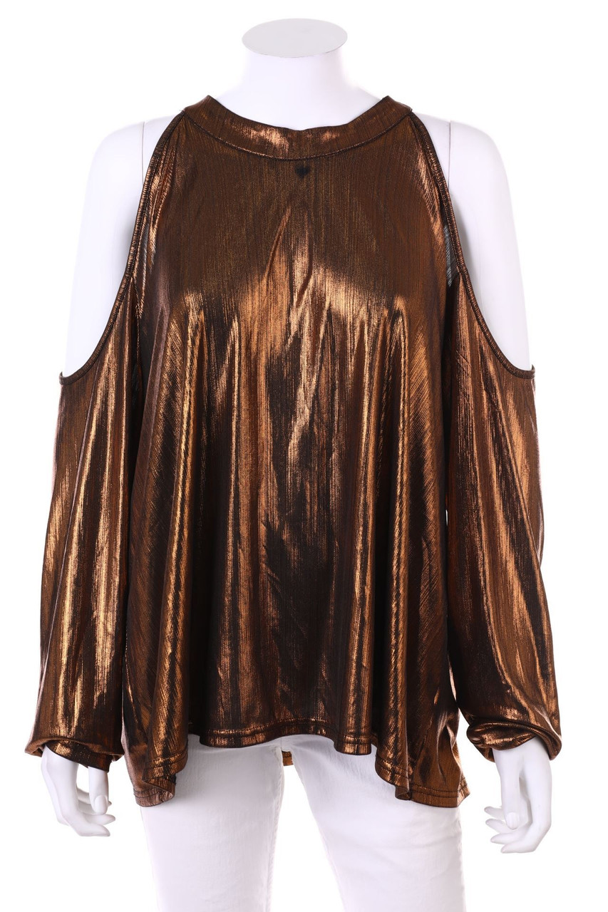ALICE&YOU - Metallic-Longsleeve-Shirt mit Cut-outs - D 44