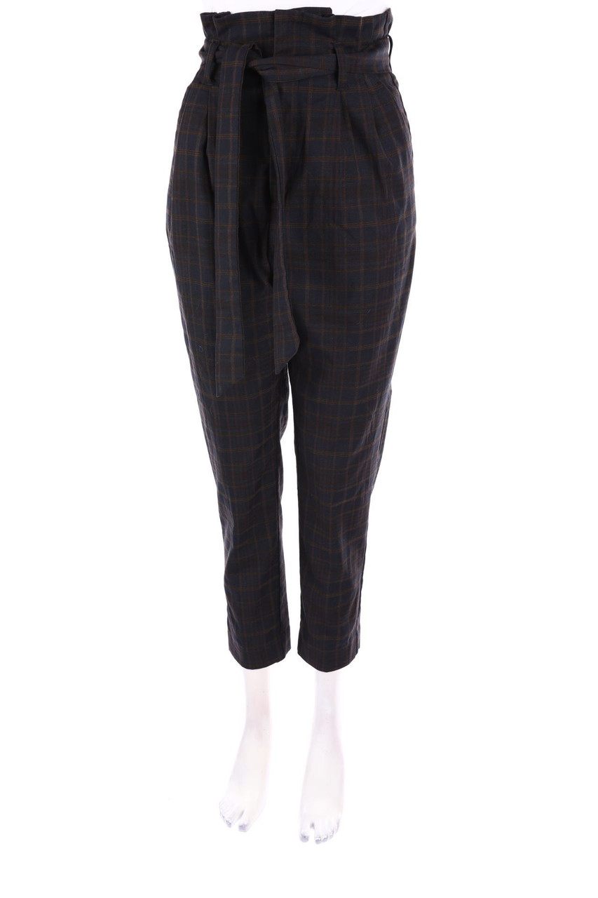 H&M - Paperbag-Hose mit Karo-Muster - D 32