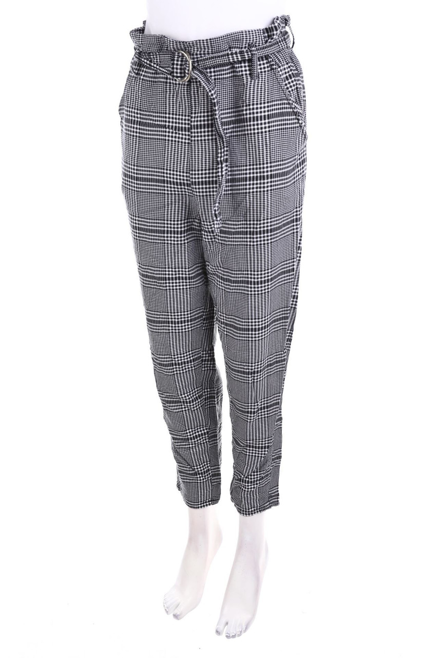 H&M DIVIDED - Paperbag-Hose mit Karo-Muster - D 38