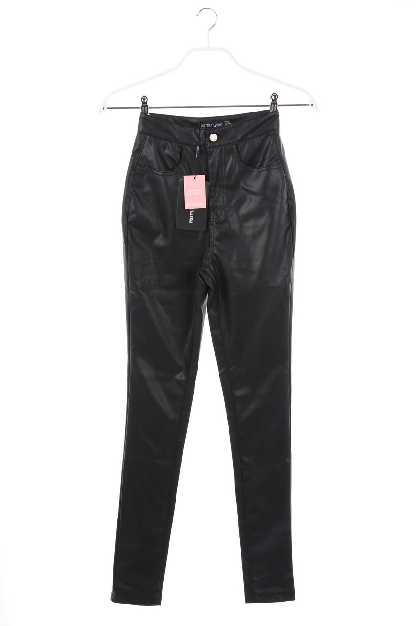 PRETTYLITTLETHING - High Waist-Kunstleder-Hose - D 32