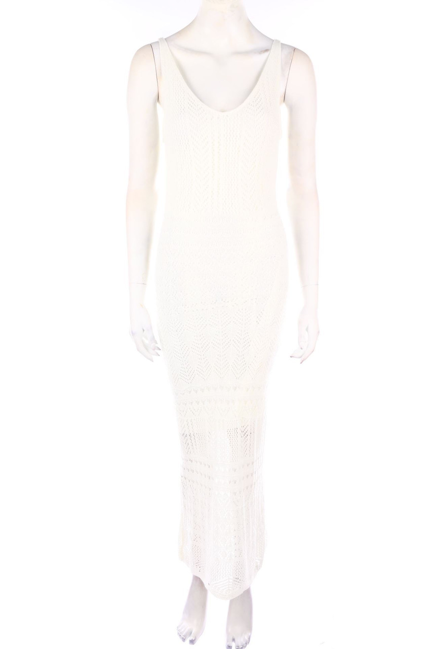 Ohne Label - Boho-Maxi-Kleid aus Lochstrick - D 36-38