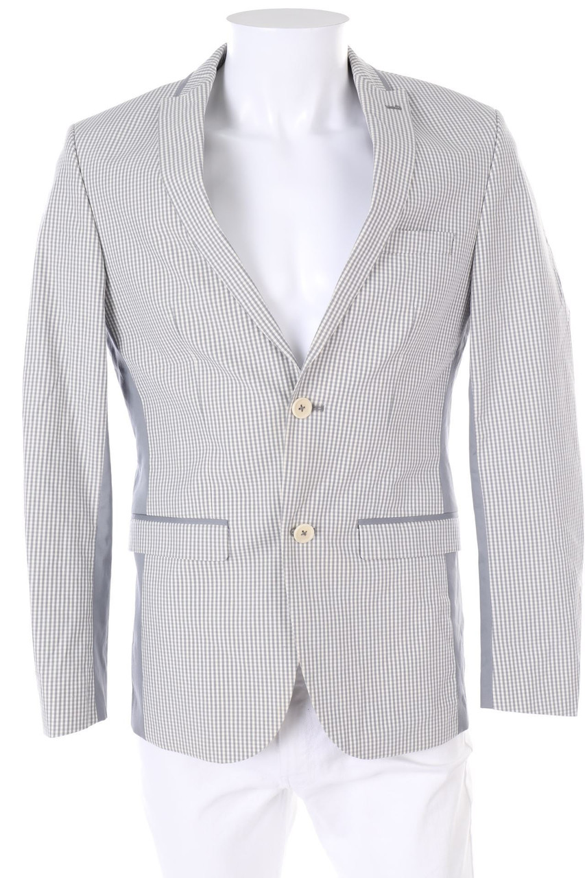 WE FASHION - Baumwoll-Sakko mit Karo-Muster - 44