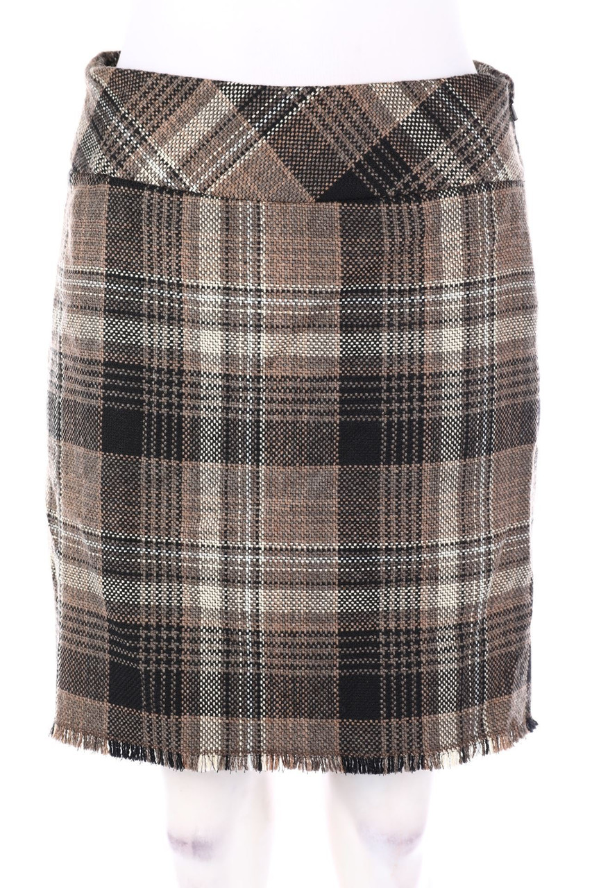 Eddie Bauer - Karo-Minirock mit Fransen - D 44