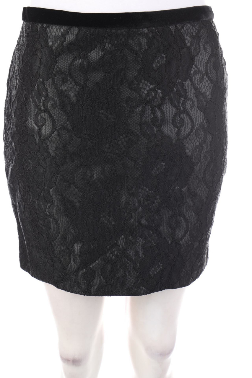 ZARA - Spitzen-Minirock mit Samt - M