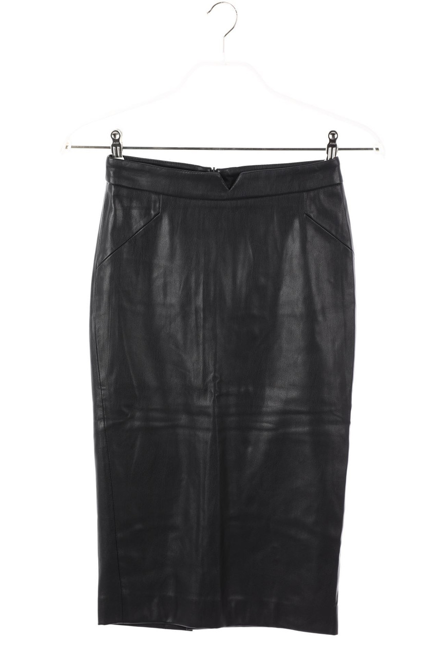 ZARA - Faux Leather-Rock mit Schlitz - XS