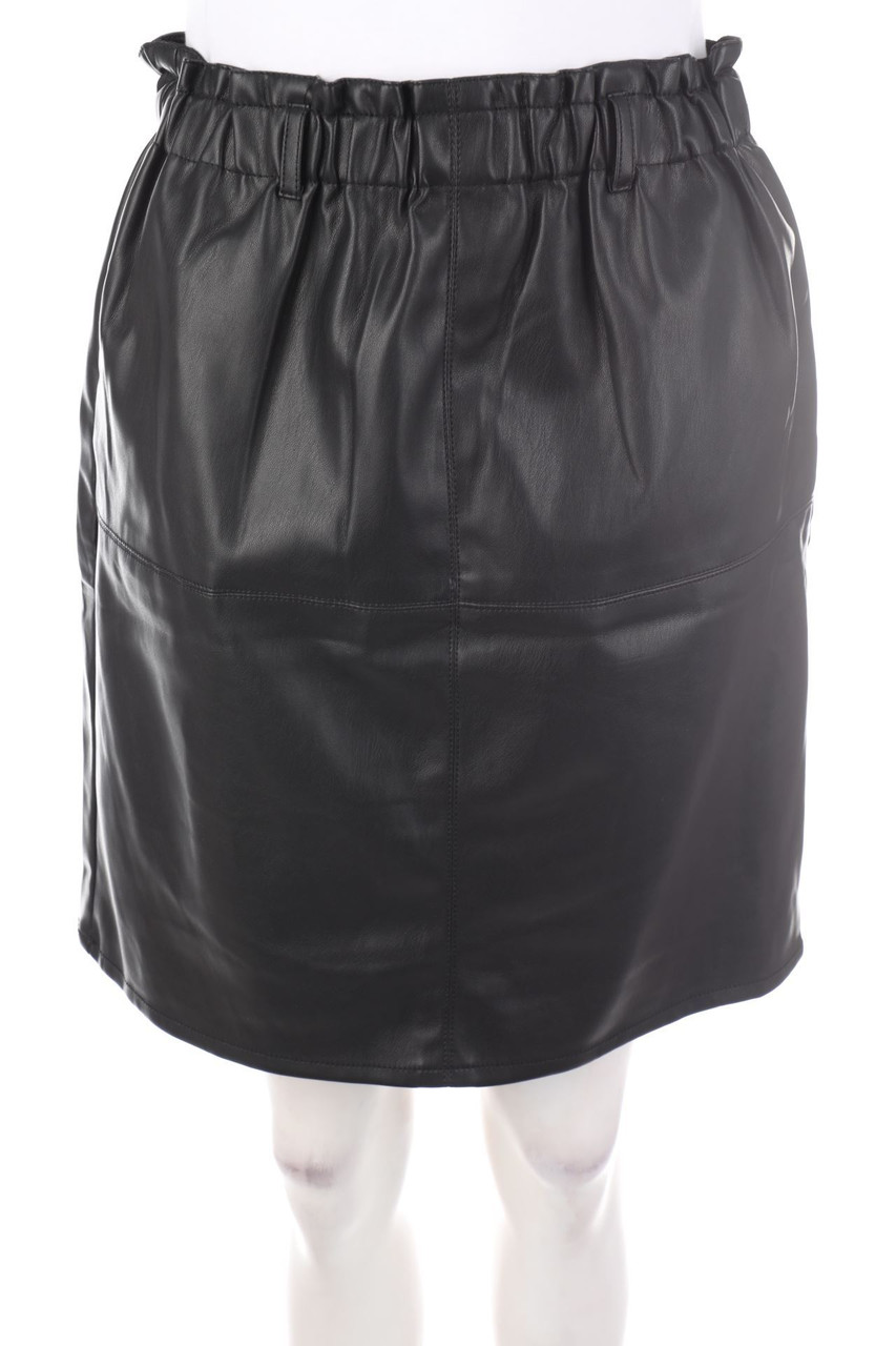 ONLY - Faux Leather-Mini-Rock mit Raffungen - D 36