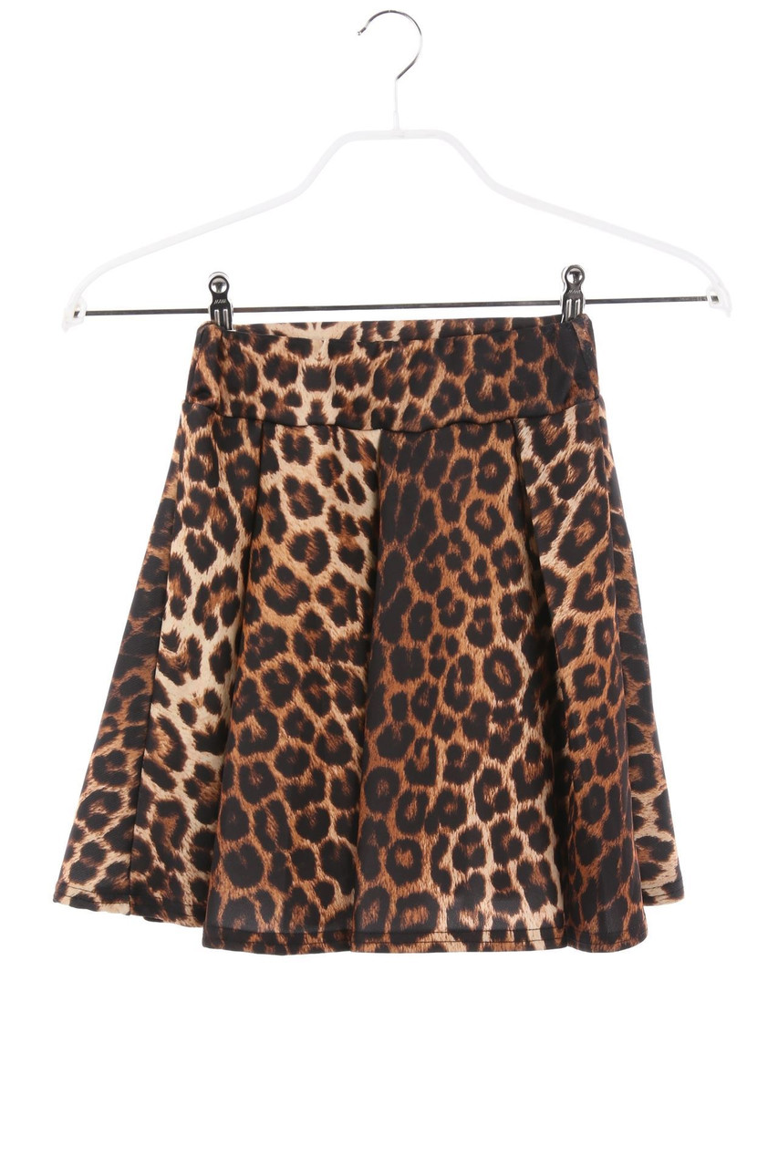 PRETTYLITTLETHING - Falten-Mini-Rock mit Leo-Print - D 30