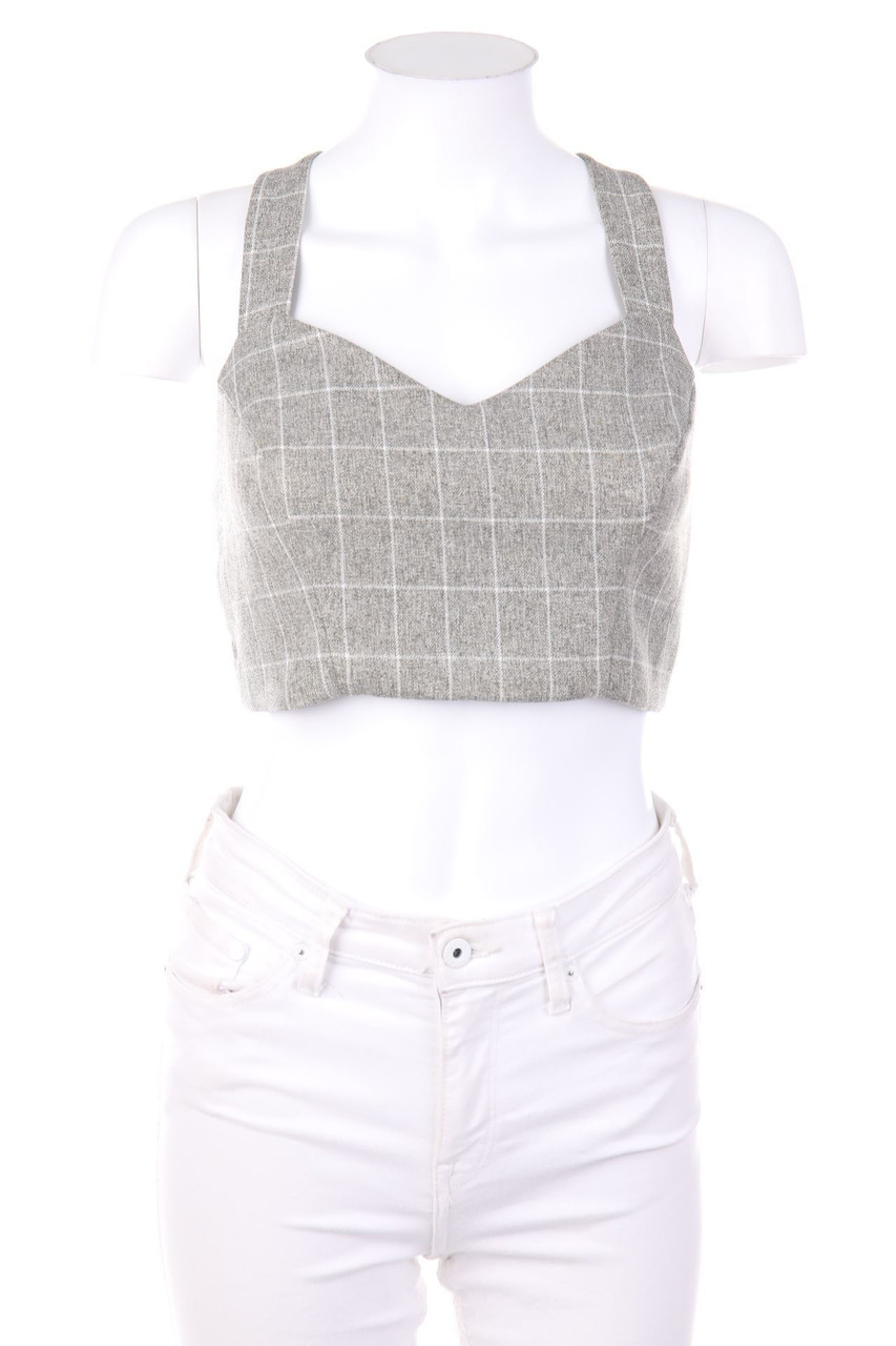 SECONDHAND - Bustier-Top mit Karo-Muster - D 36