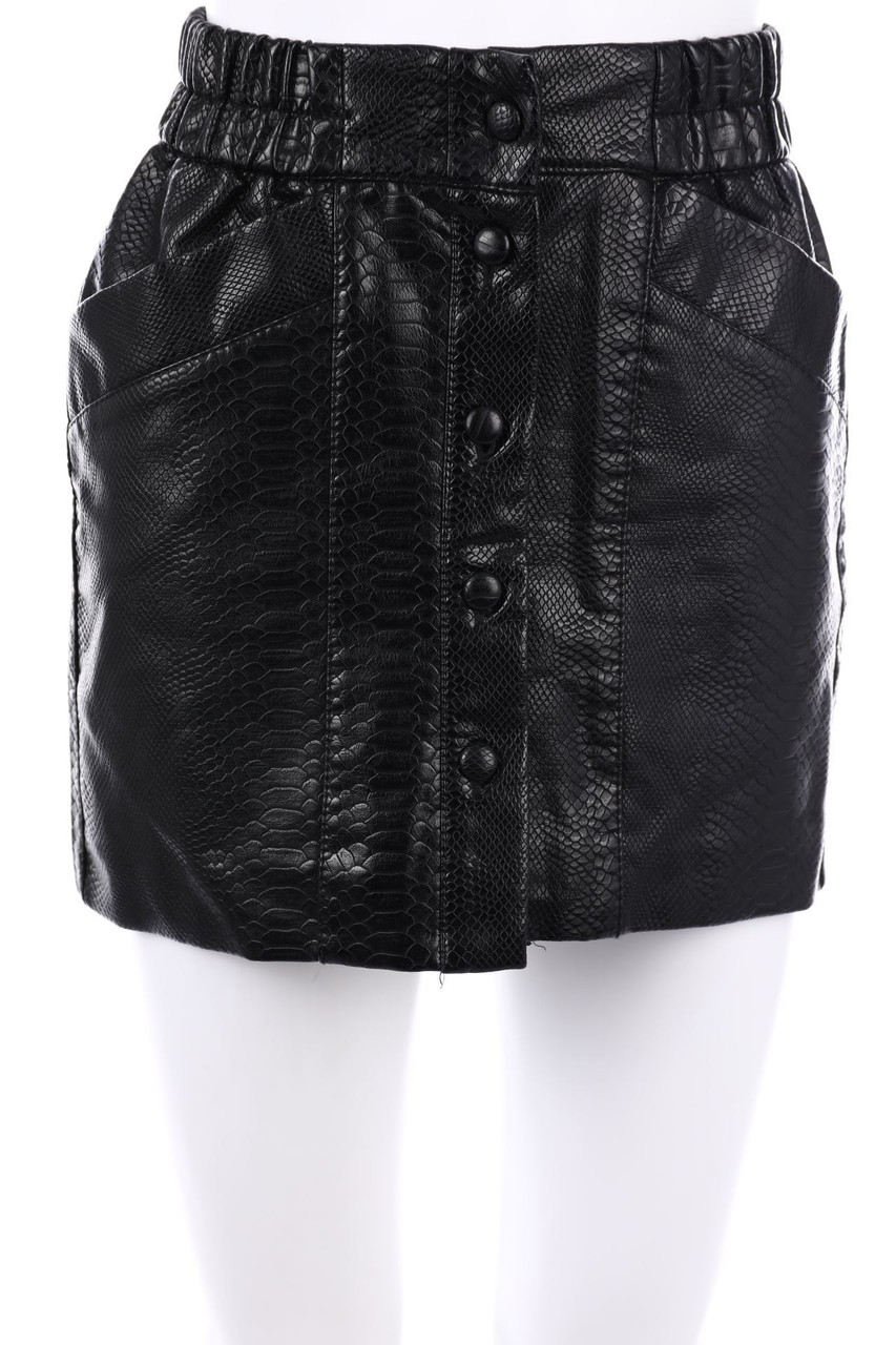 Bershka - Faux Leather-Mini-Rock mit Animal-Print - S