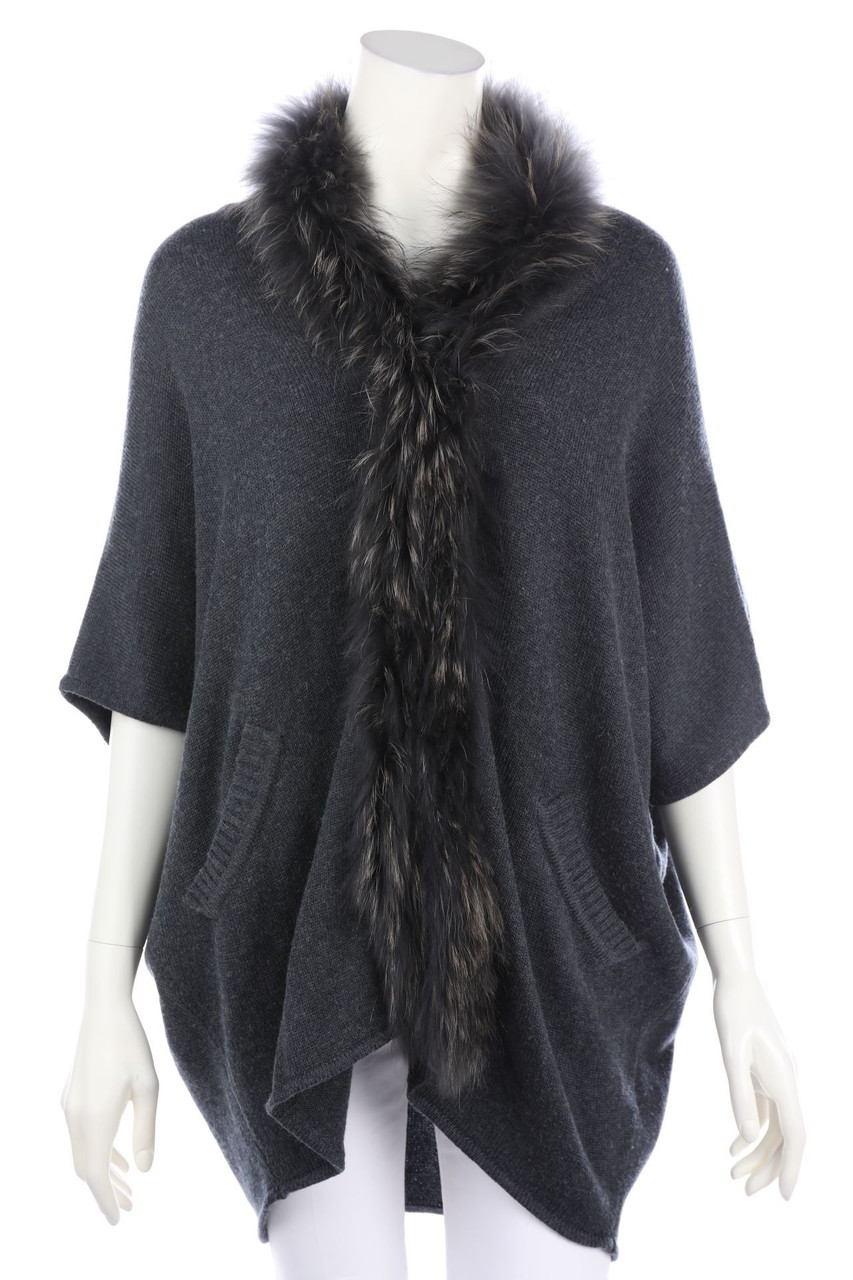 FUNK since 1776 - Cardigan mit Echt-Pelz-Besatz - S