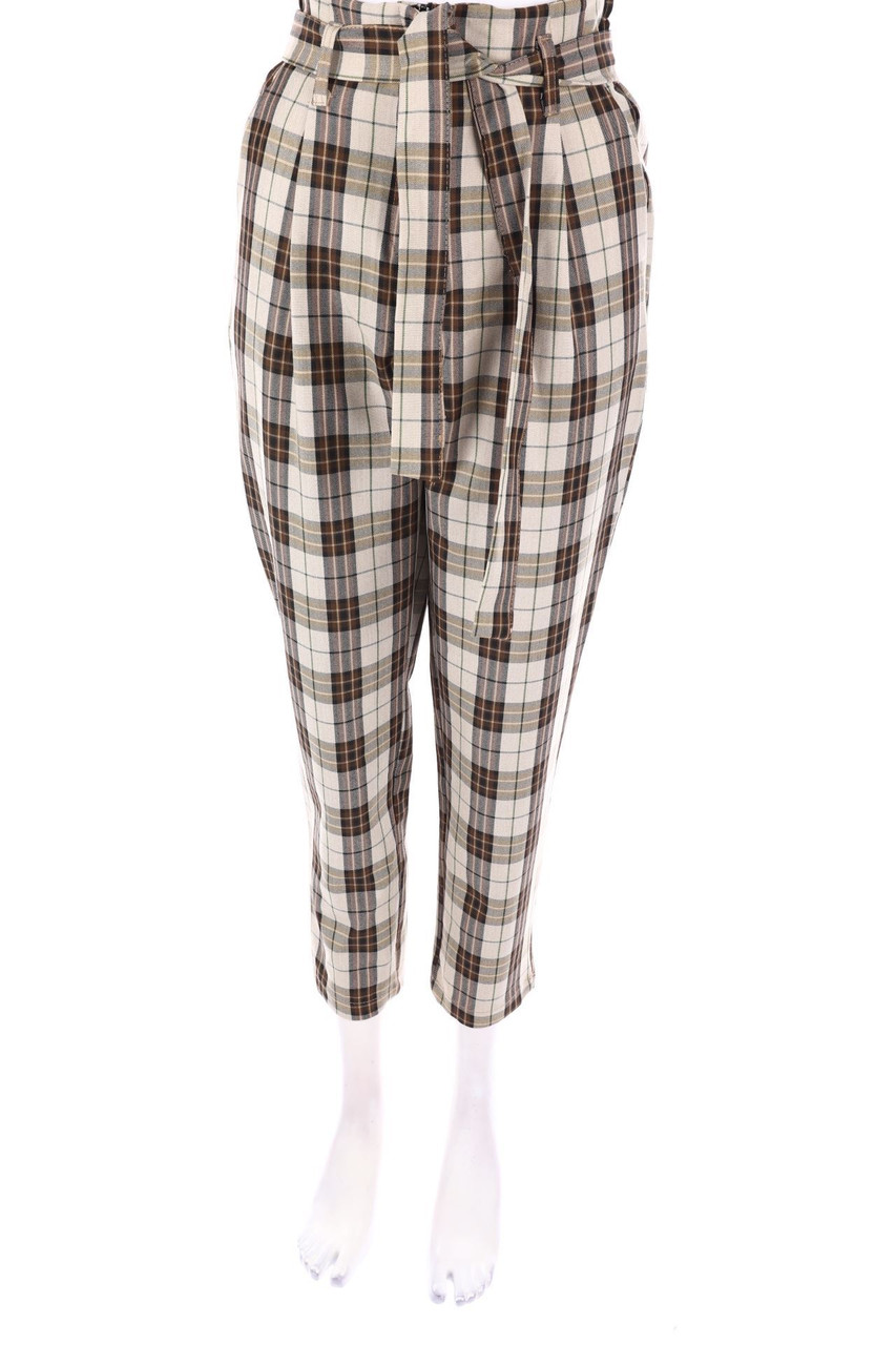 Aké - Paperbag-Hose mit Karo-Muster - S