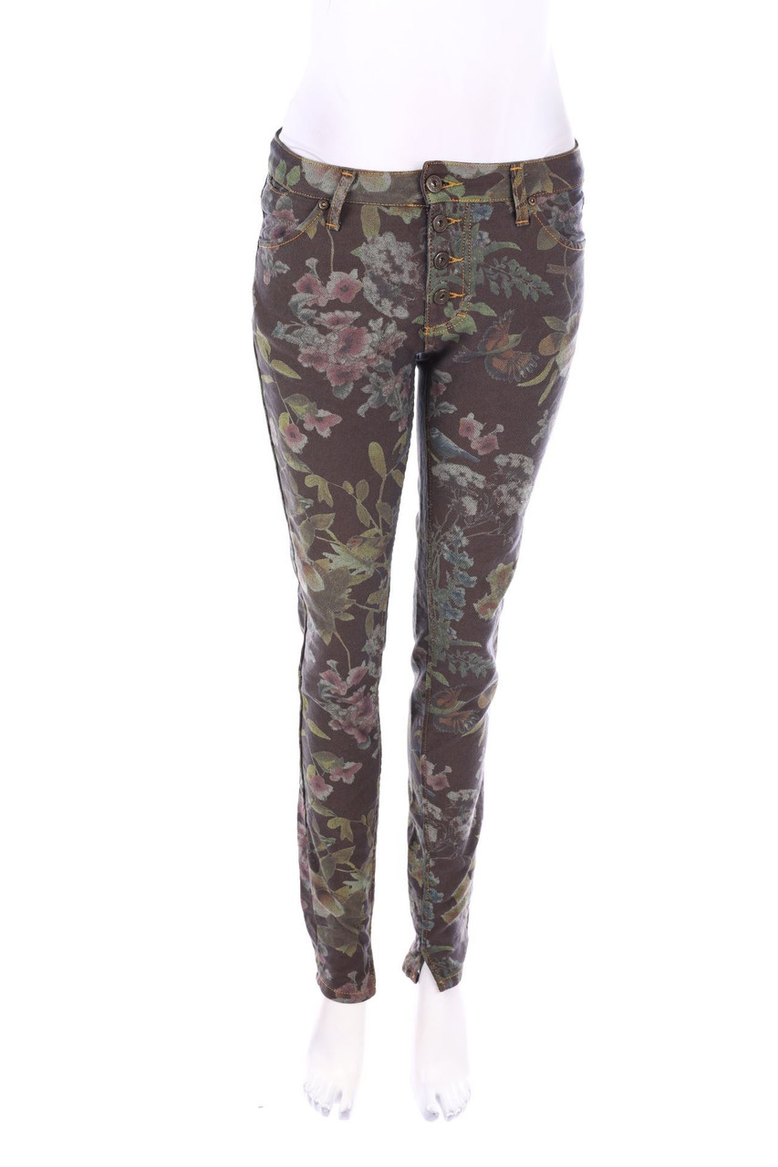 Please - Skinny-Jeans mit Blumen-Print - M
