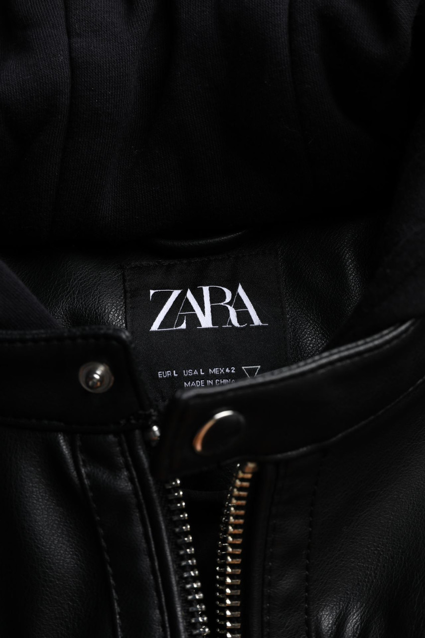 Kunstlederjacke Schwarze Lederjacke Herren Zara ZARA Kunstleder