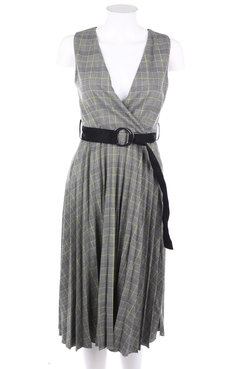 MANGO - Plissee-Midikleid mit Gürtel - XS