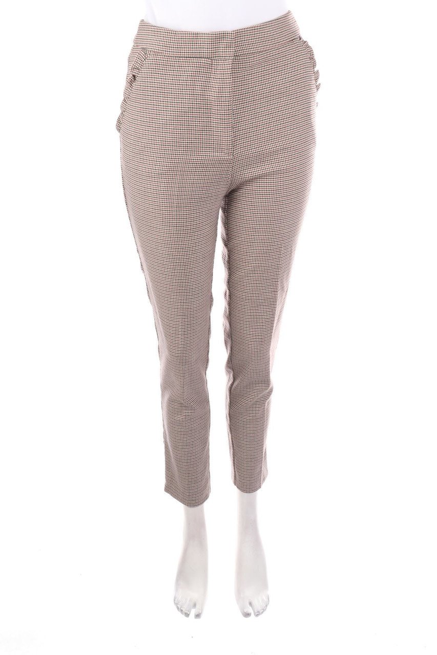 ZARA - Hose mit Karo-Muster mit Rüschen - S