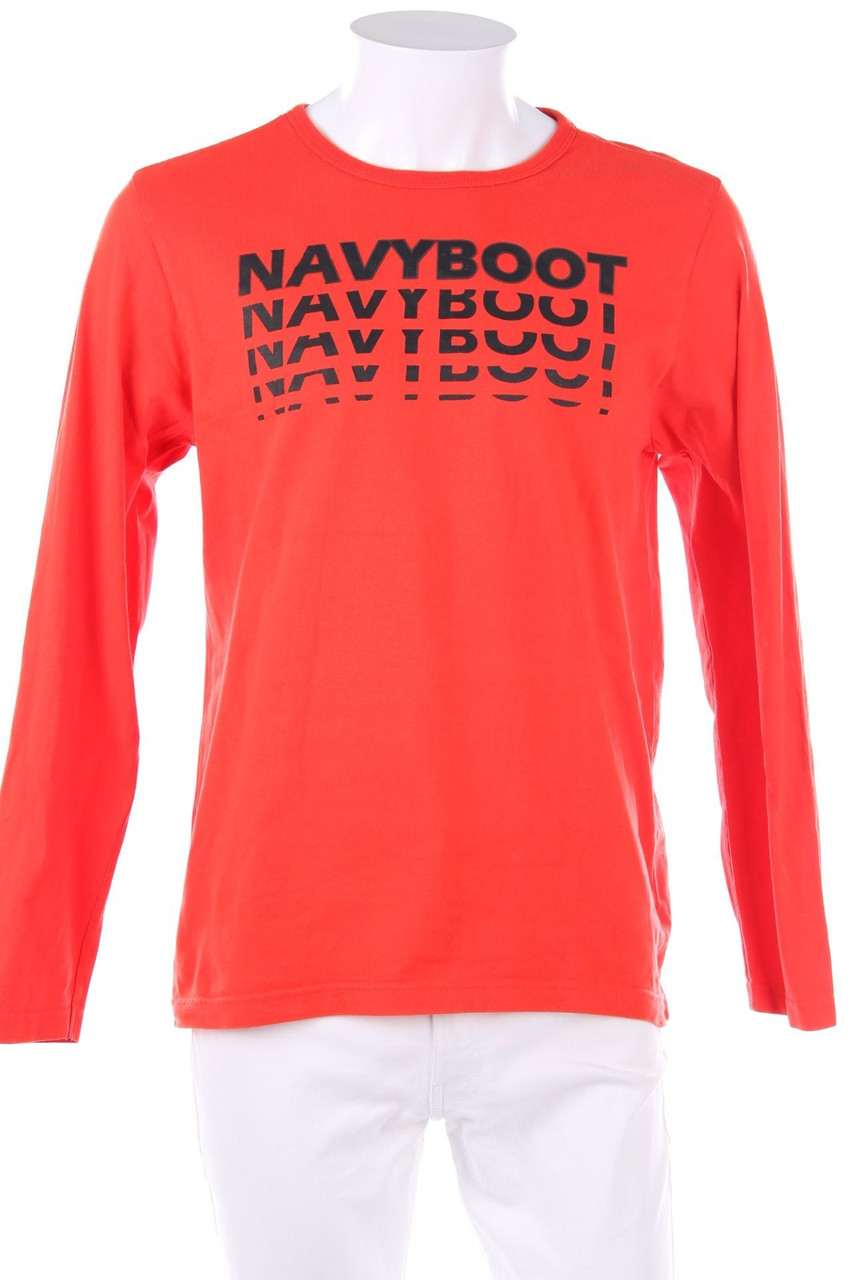 NAVYBOOT Jeans - Longsleeve-Shirt mit Logo-Print - L