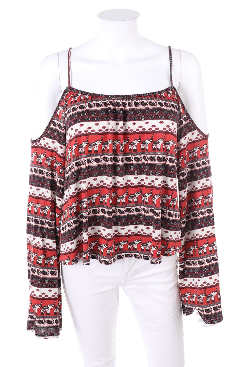 H&M COACHELLA - Boho-Longsleeve-Shirt mit Ethno-Print - S