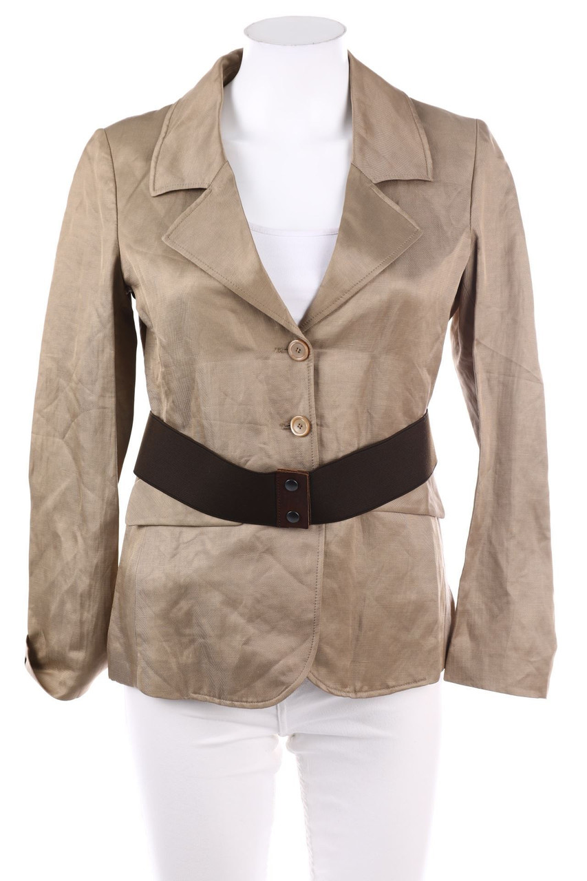 LOLA - Blazer mit Reverskragen aus Leinen-Mix mit Gürtel - D 34