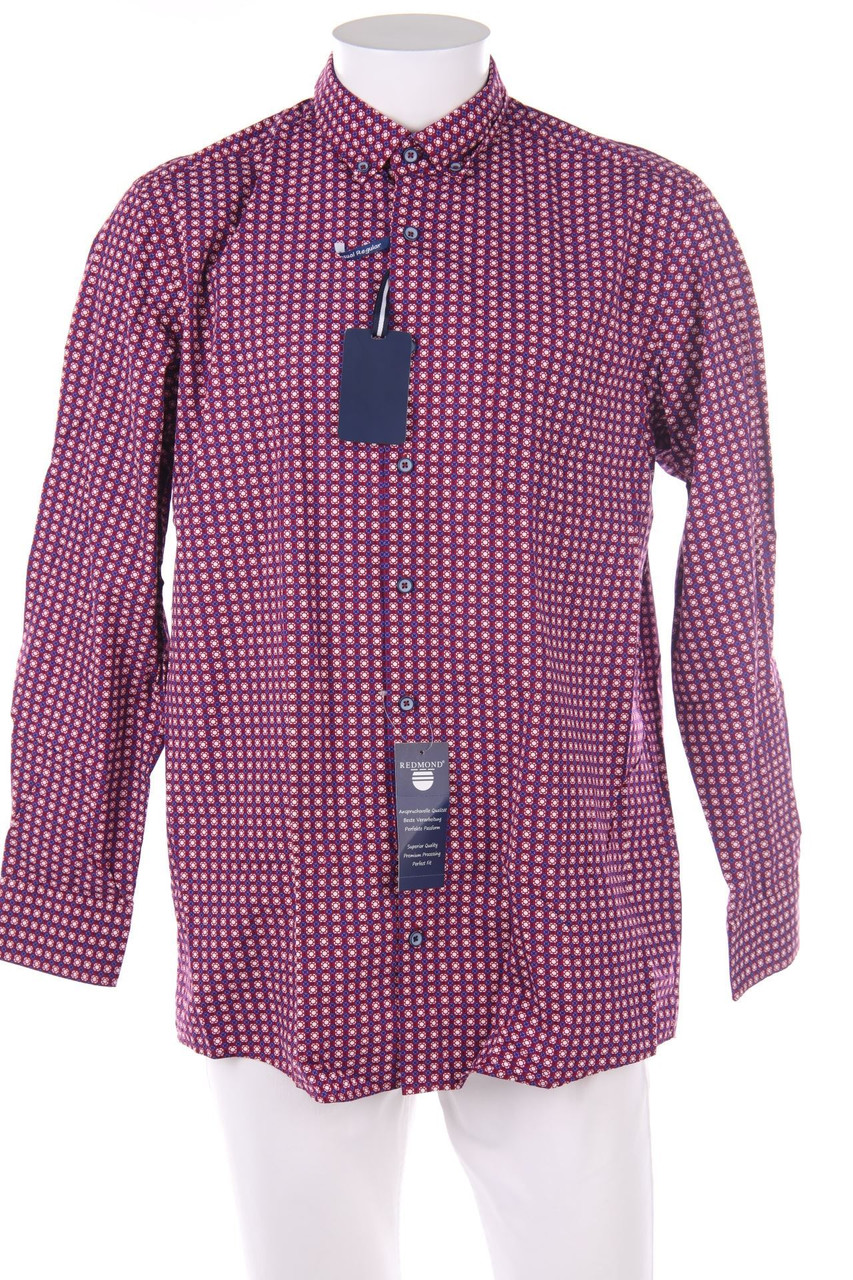 REDMOND - Button-down-Hemd mit Geo-Print - XXXL