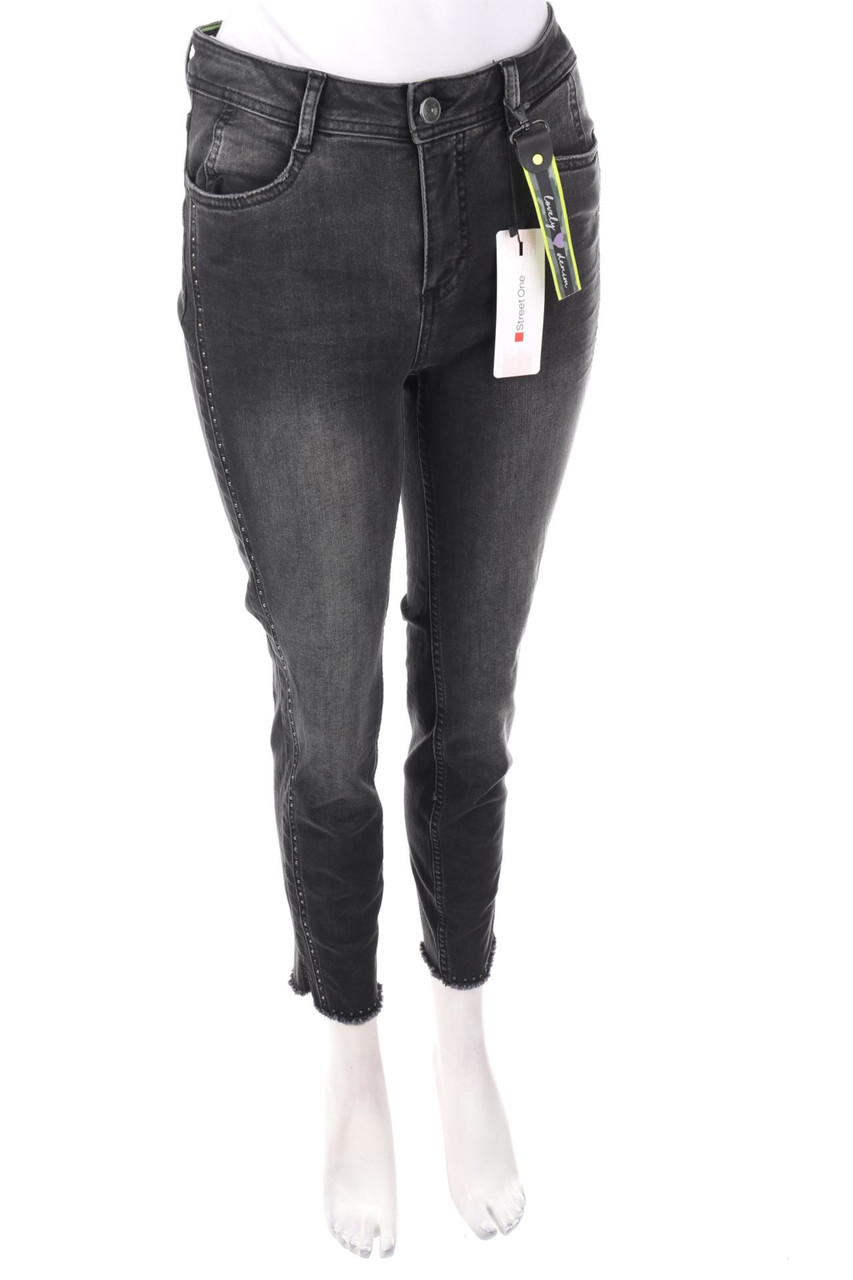 Street One - Used Look Skinny-Jeans mit Nieten - W27