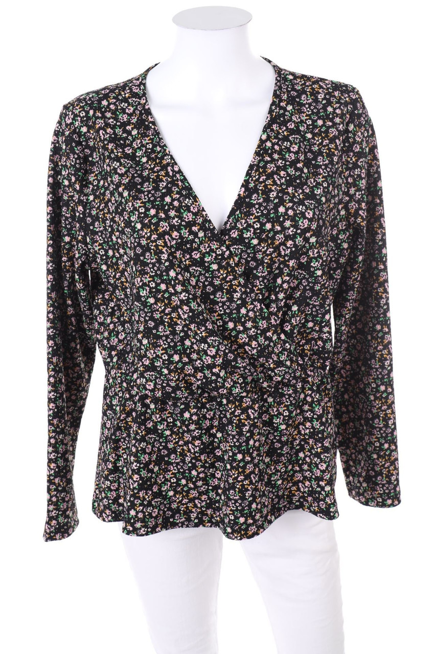 ONLY - Bluse in Wickel-Optik mit Blumen-Print - L