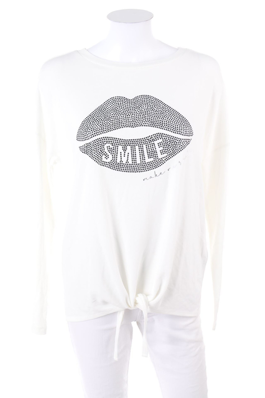 Street One - Longsleeve-Shirt mit Schmuckstein-Applikation - D 38