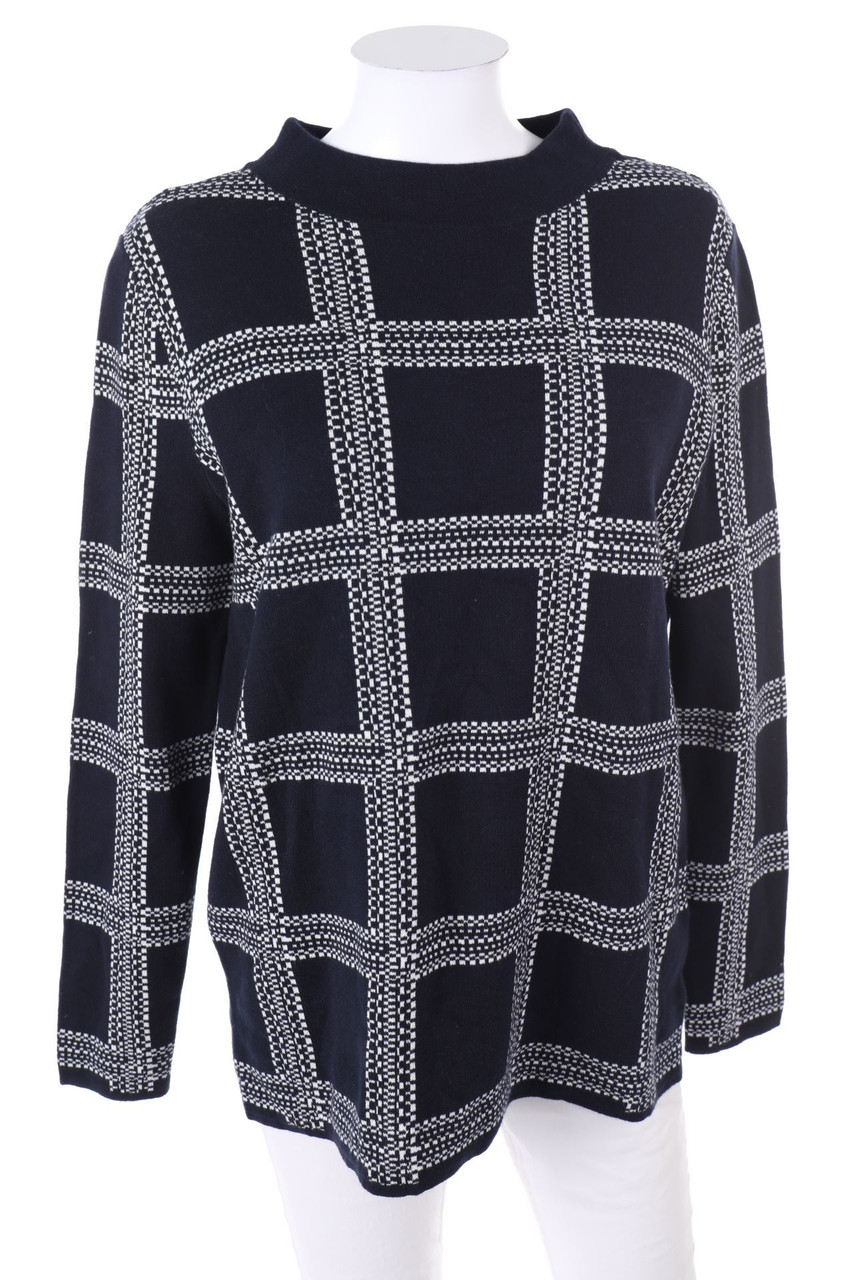 GERRY WEBER - Strick-Pullover mit Karo-Muster - D 40