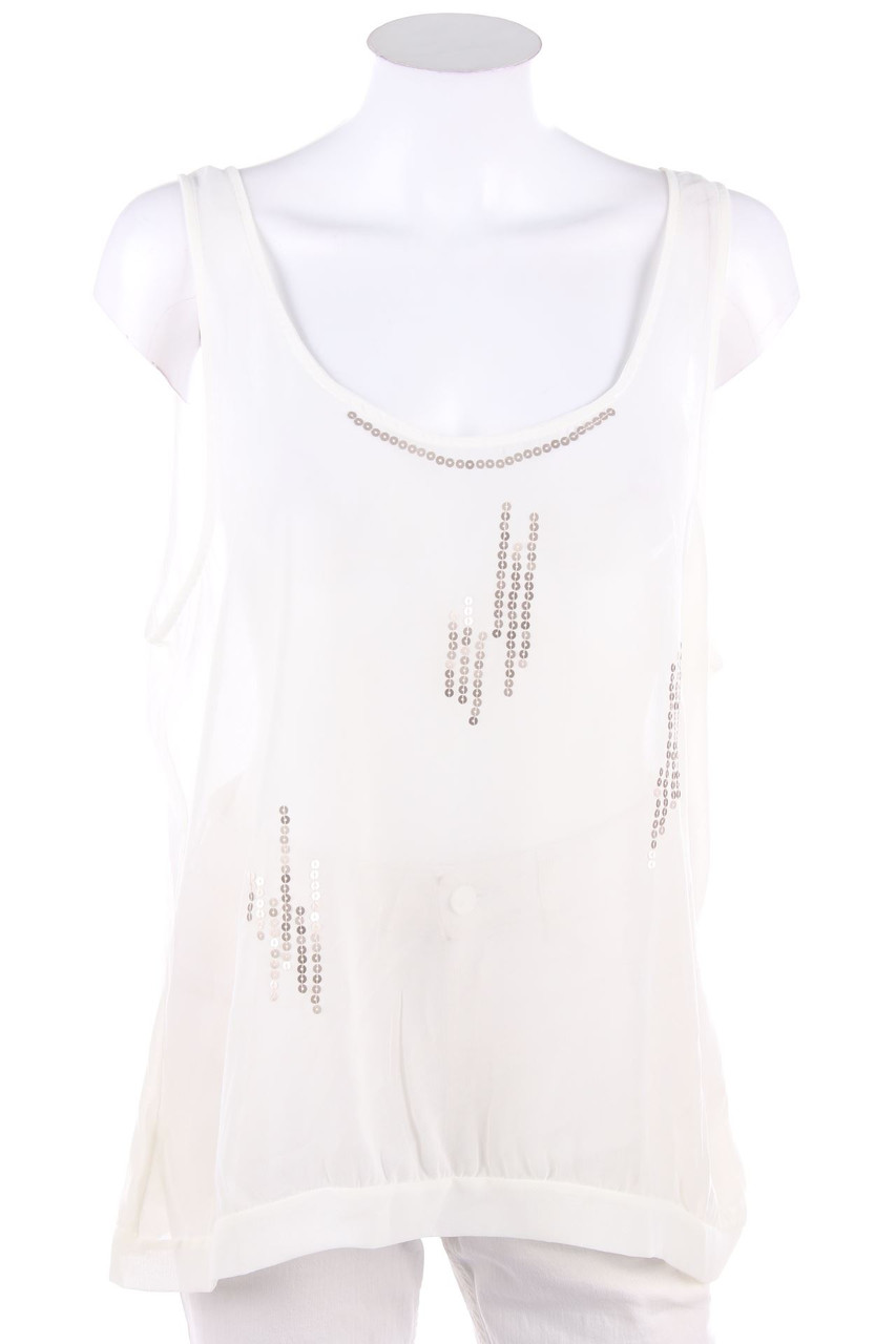 Ohne Label - Blusentop mit Pailletten - D 42