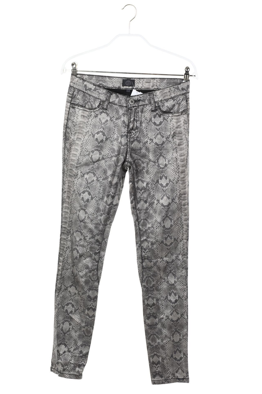 YES OR NO - Metallic-Coated Skinny-Jeans mit Animal-Print - D 34