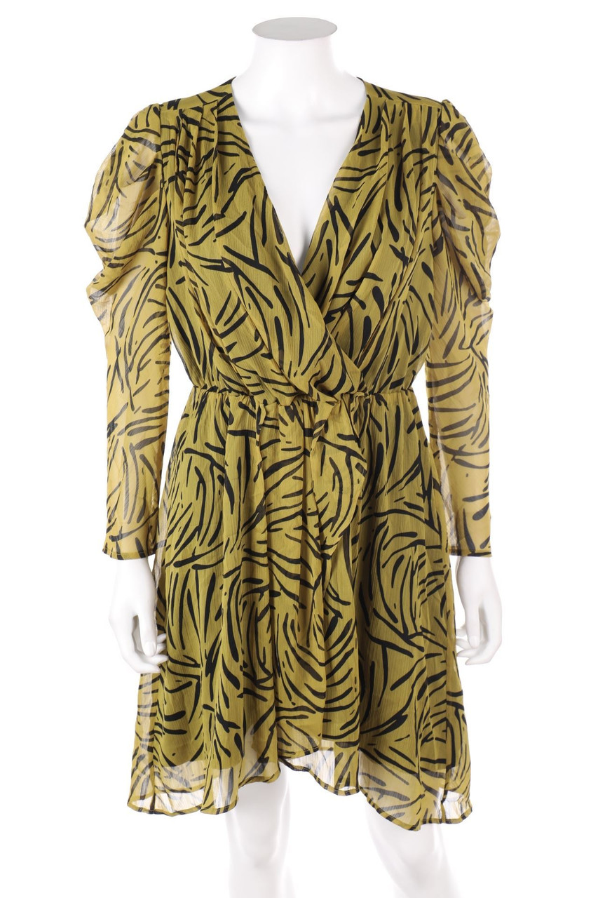 RESERVED - Kleid mit Animal-Print in Wickel-Optik - D 36