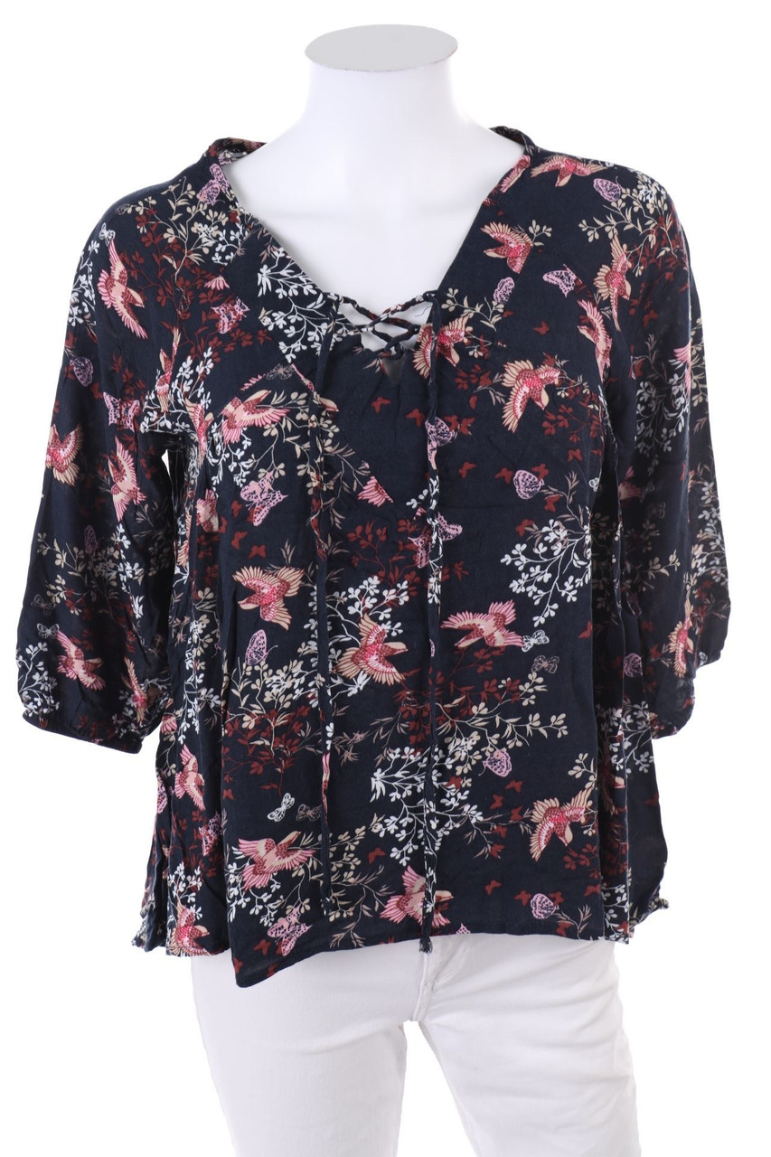 natura - Bluse mit Blumen-Print - S