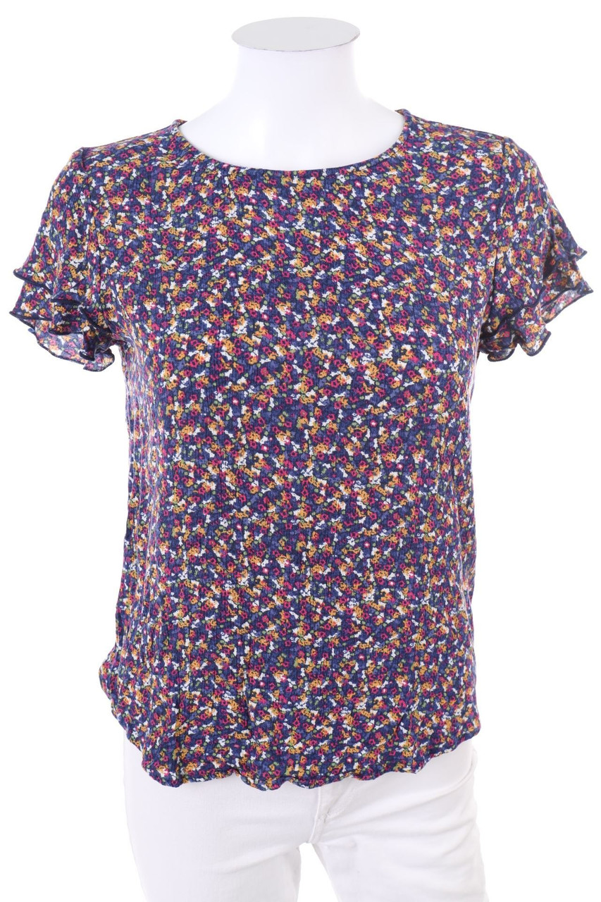 ESPRIT de corp - Kurzarm-Bluse mit Blumen-Print - XS