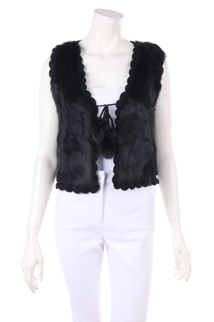 Ohne Label - Pelz-Weste zum Wenden - S